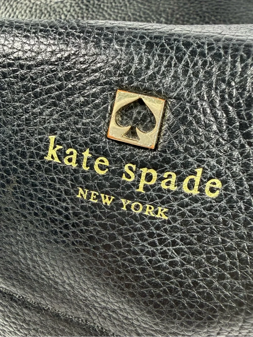 Kate Spade New York Black Pebbled Leather Satchel Crossbody EUC